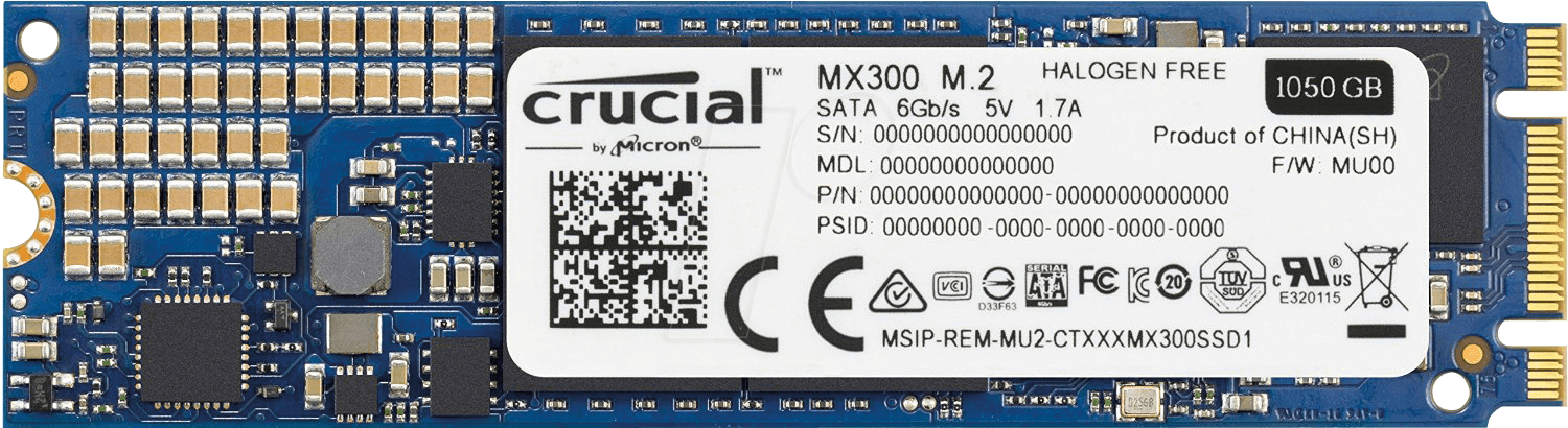 Thiết kế ổ cứng SSD Crucial MX300 1TB M2 2280 CT1050MX300SSD4