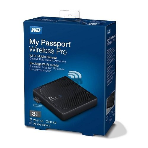 Ổ Cứng Di Động Wd My Passport Wireless Pro 3Tb Wdbsmt0030Bbk