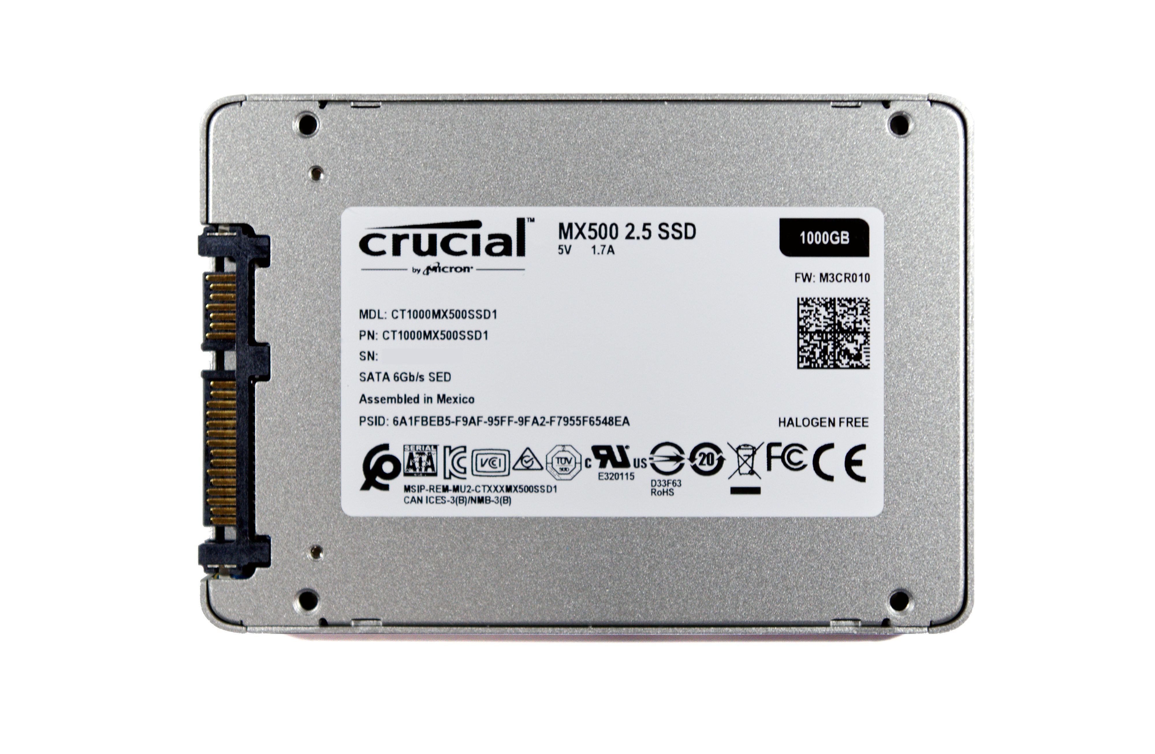 Установка ssd crucial mx500