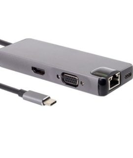 Cáp Chuyển Đổi USB Type C 8 in 1 To HDMI, RJ45, VGA, USB-C, 2 x USB 3.0, SD, Micro SD