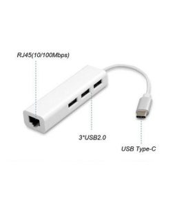 Cáp USB-C To RJ45 3 x USB 2.0
