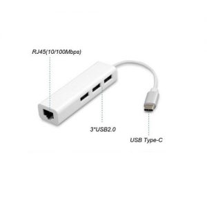 Cáp USB-C To RJ45 3 x USB 2.0