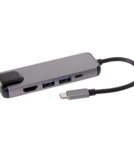 Cáp Chuyển Đổi USB Type C 5 in 1 To HDMI, RJ45, 2 x USB 3.0, USB Type C ( UC-058 ) 1