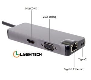Cáp Chuyển Đổi USB Type C 8 in 1 To HDMI, LAN RJ45, USB 3.0, USB Type C, VGA, SD, Micro SD hinh anh 1
