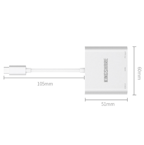 Cáp Chuyển Đổi KingShare USB Type C To HDMI, USB 3.0, Type C KS-PHCTH3S 5