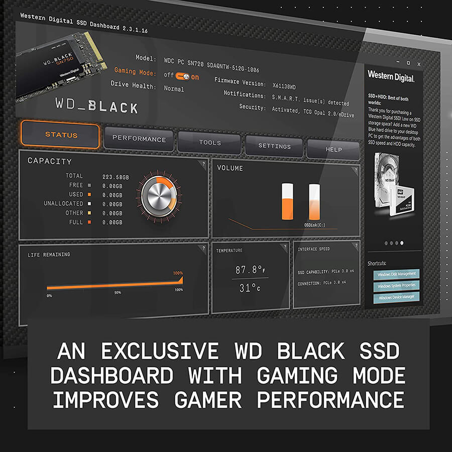 SSD WD Black SN750 4TB NVME M.2 2280 WDS400T3X0C 2