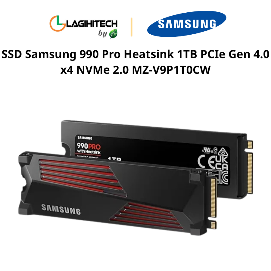 SSD Samsung 990 Pro Heatsink 1TB PCIe Gen 4.0 x4 NVMe 2.0 MZ-V9P1T0CW h1