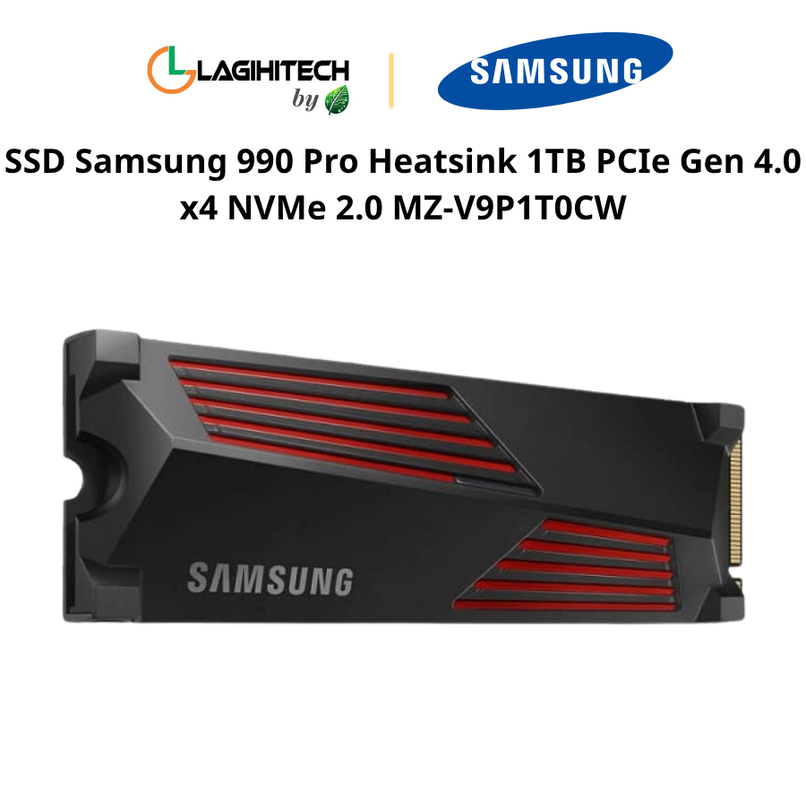 SSD Samsung 990 Pro Heatsink 1TB PCIe Gen 4.0 x4 NVMe 2.0 MZ-V9P1T0CW h2