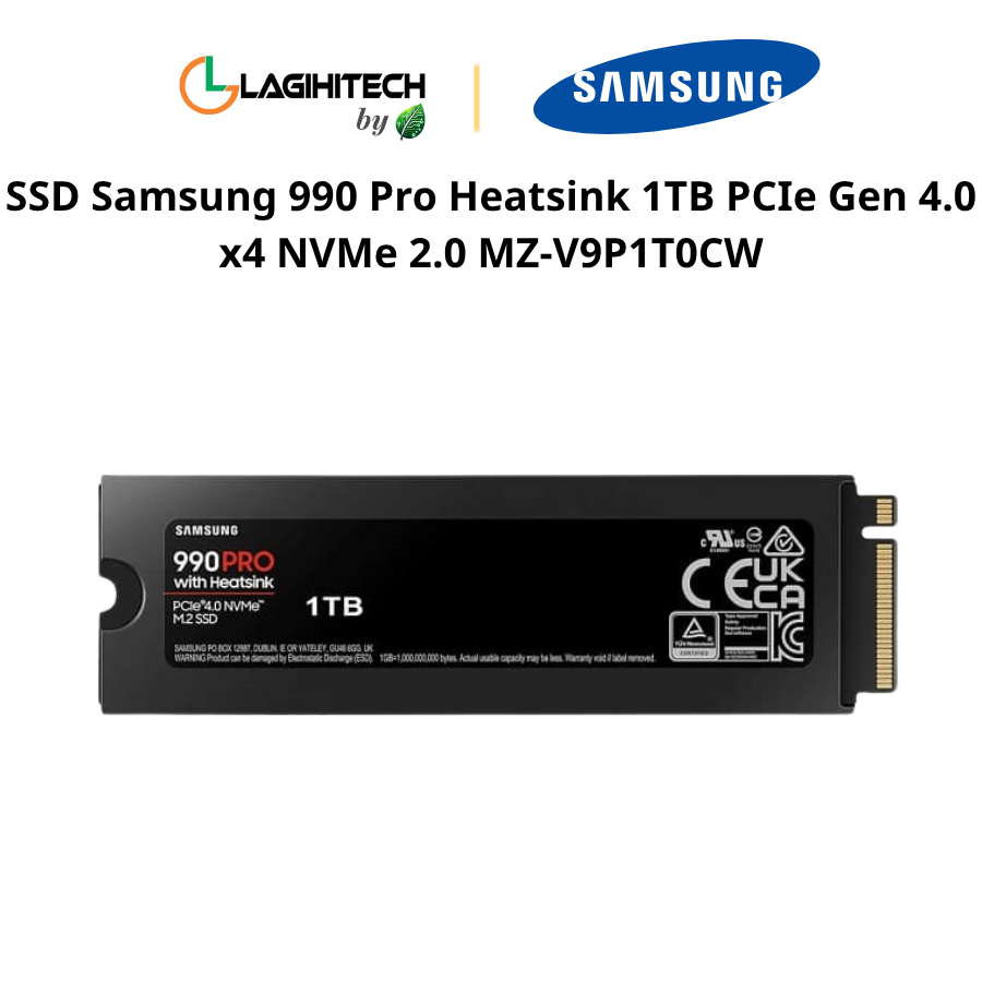 SSD Samsung 990 Pro Heatsink 1TB PCIe Gen 4.0 x4 NVMe 2.0 MZ-V9P1T0CW h3