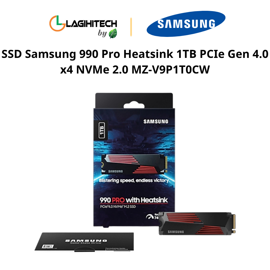 SSD Samsung 990 Pro Heatsink 1TB PCIe Gen 4.0 x4 NVMe 2.0 MZ-V9P1T0CW h4