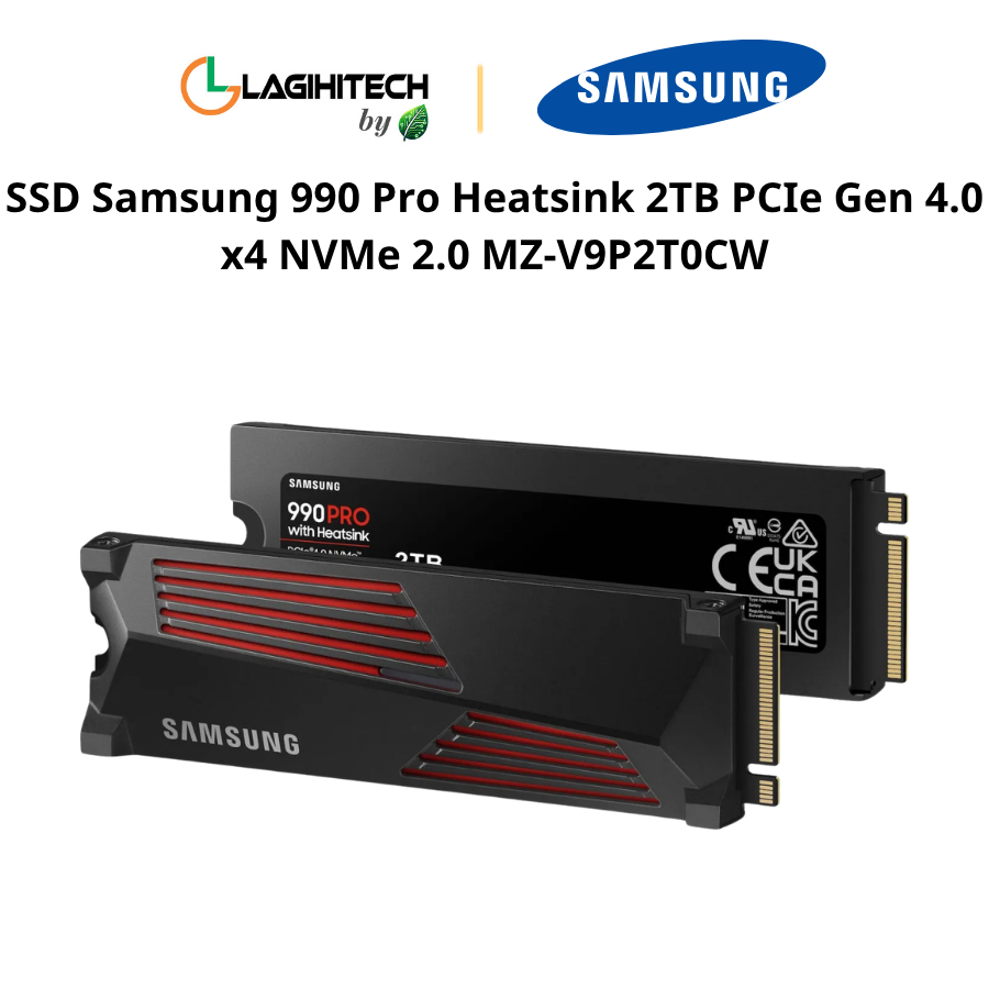SSD Samsung 990 Pro Heatsink 2TB PCIe Gen 4.0 x4 NVMe 2.0 MZ-V9P2T0CW h2