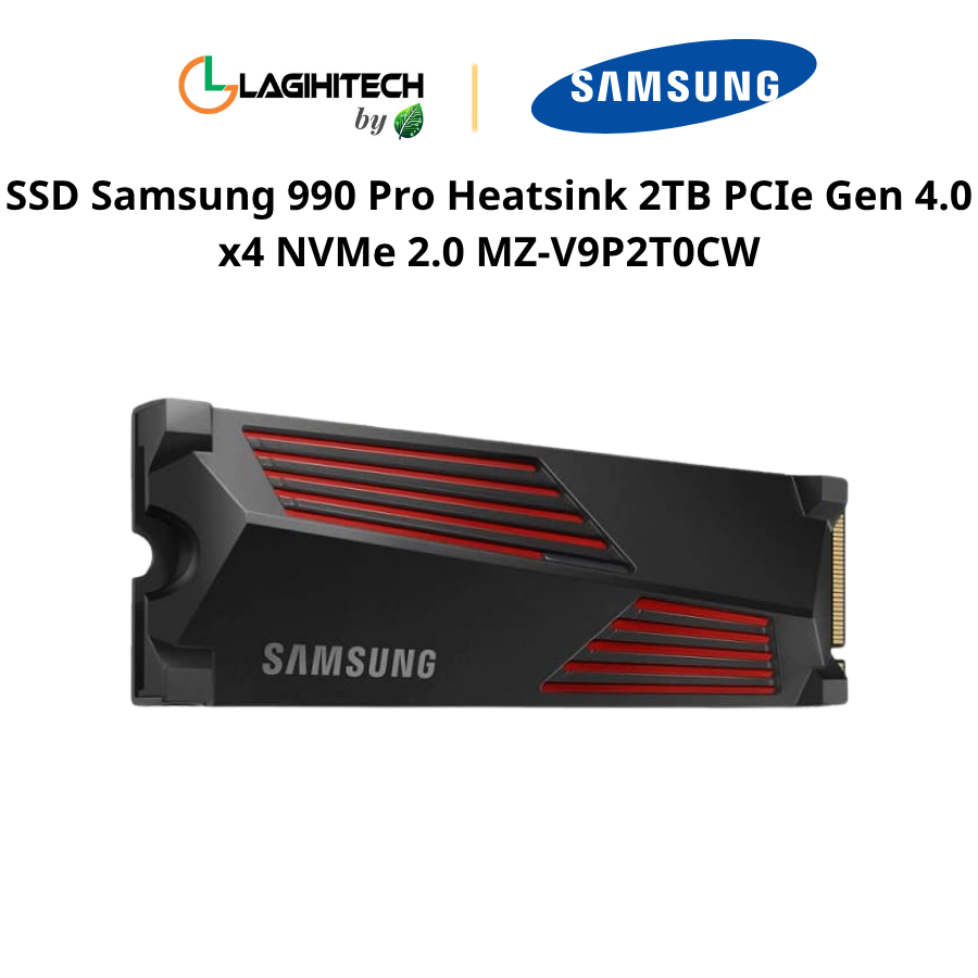SSD Samsung 990 Pro Heatsink 2TB PCIe Gen 4.0 x4 NVMe 2.0 MZ-V9P2T0CW h3