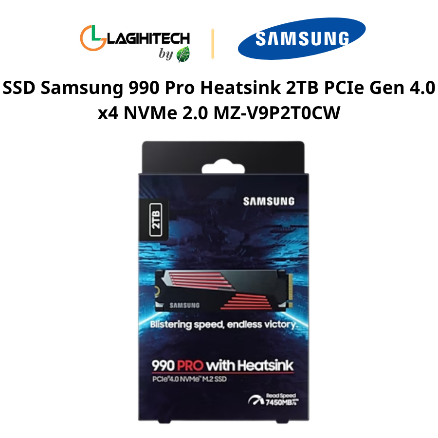 SSD Samsung 990 Pro Heatsink 2TB PCIe Gen 4.0 x4 NVMe 2.0 MZ-V9P2T0CW h5