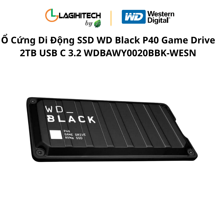 o cung di dong ssd wd black p40 game drive 2tb usb c 3.2 WDBAWY0020BBK-WESN h2