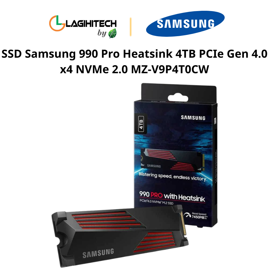 SSD Samsung 990 Pro Heatsink 4TB PCIe Gen 4.0 x4 NVMe 2.0 MZ-V9P4T0CW h1
