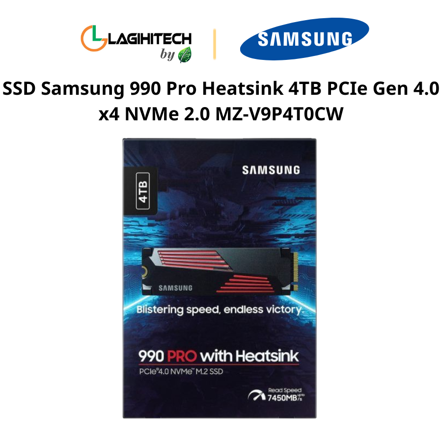 SSD Samsung 990 Pro Heatsink 4TB PCIe Gen 4.0 x4 NVMe 2.0 MZ-V9P4T0CW h2
