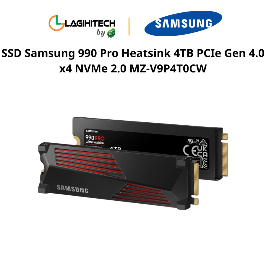 SSD Samsung 990 Pro Heatsink 4TB PCIe Gen 4.0 x4 NVMe 2.0 MZ-V9P4T0CW h3