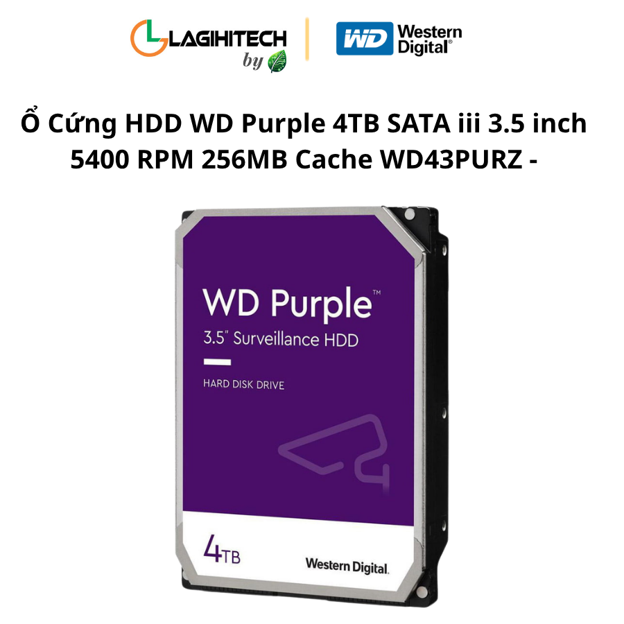 o cung hdd wd purple 4tb sata iii 3.5 inch 5400 rpm 256mb cache wd43purz h1