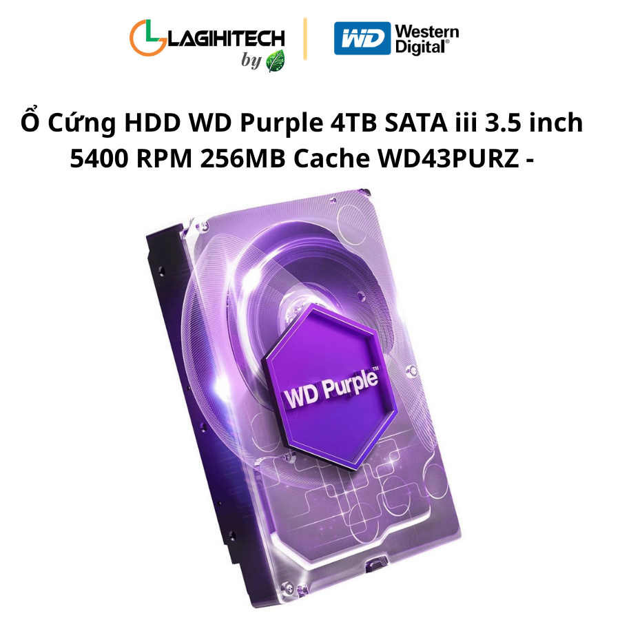 o cung hdd wd purple 4tb sata iii 3.5 inch 5400 rpm 256mb cache wd43purz h4