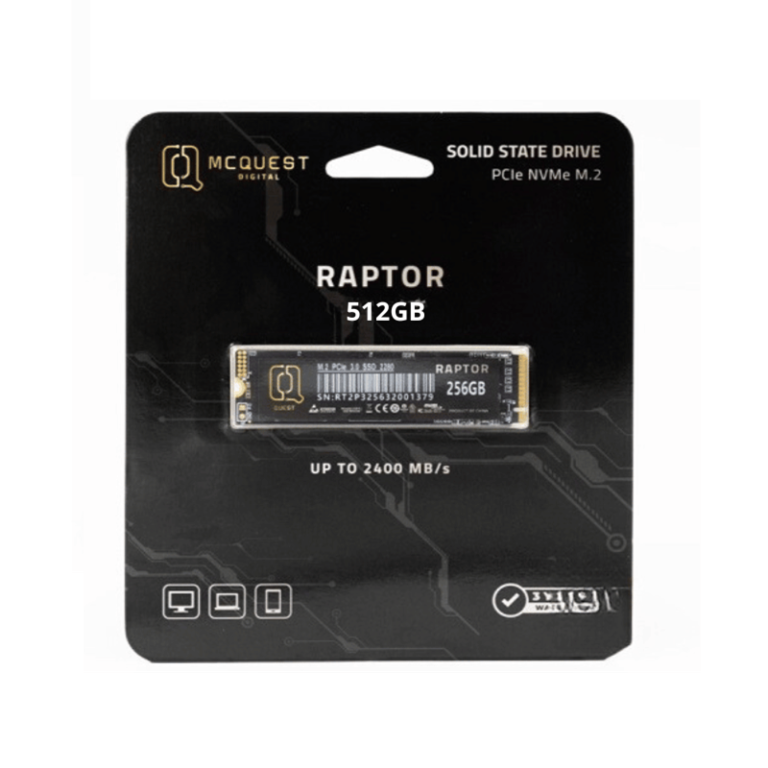 SSD McQuest Raptor 512GB M2 2280 PCIe NVMe Gen 3x4 | LagiHitech.vn