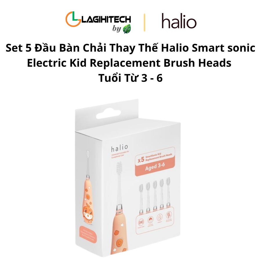 set 5 dau ban chai thay the halio smart sonic electric kid replacement brush heads tuoi tu 3-6 h1