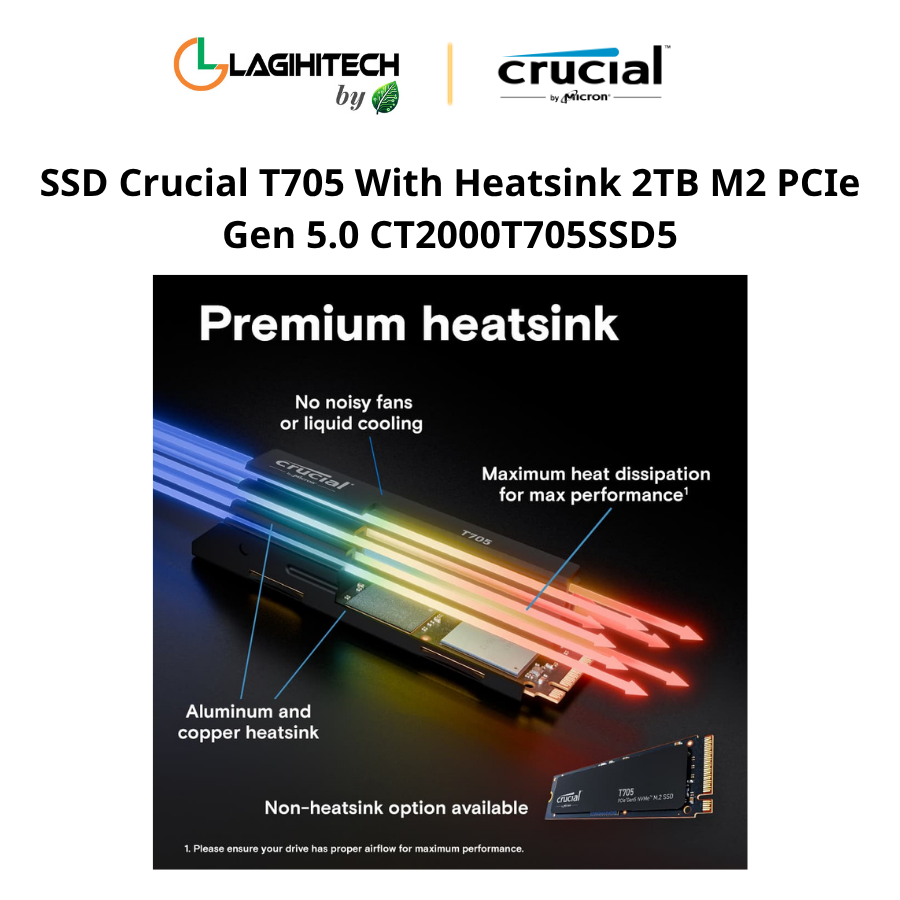 SSD Crucial T705 With Heatsink 2TB M2 PCIe Gen 5.0 CT2000T705SSD5 h4