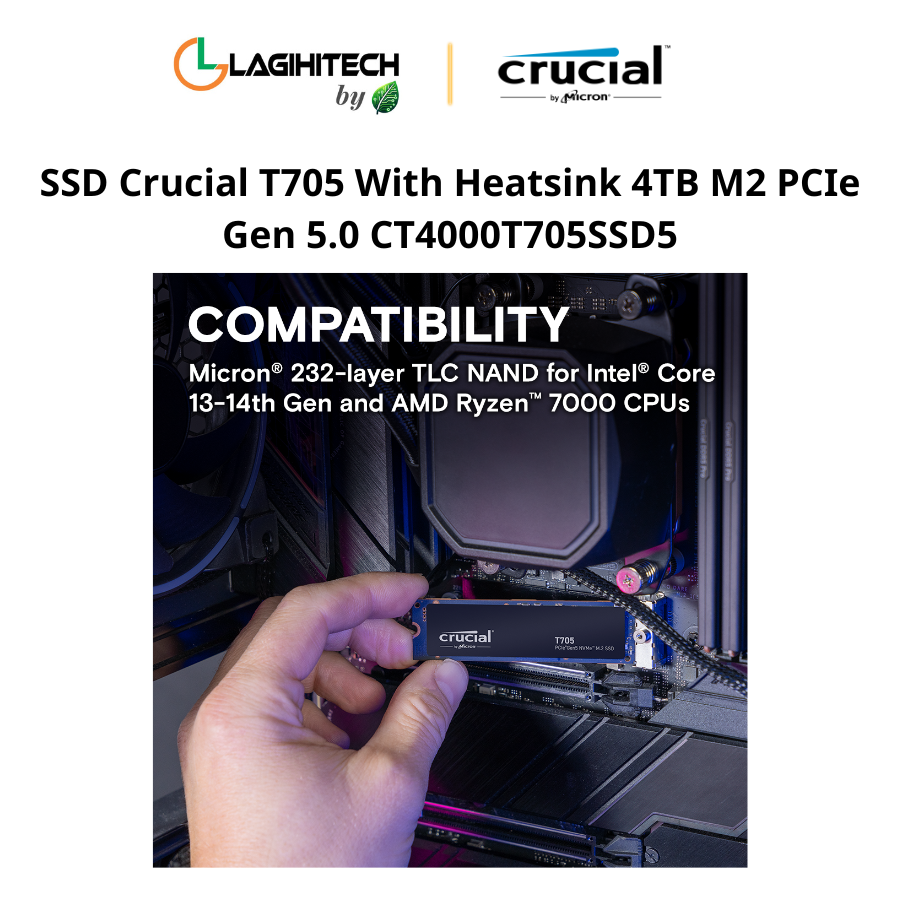 SSD Crucial T705 With Heatsink 4TB M2 PCIe Gen 5.0 CT4000T705SSD5 h5