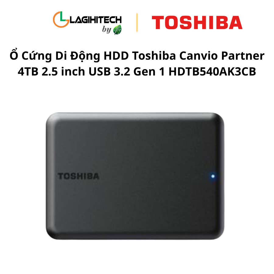 o cung di dong hdd toshiba canvio partner 4tb 2.5 inch USB 3.2 Gen 1 HDTB540AK3CB h1