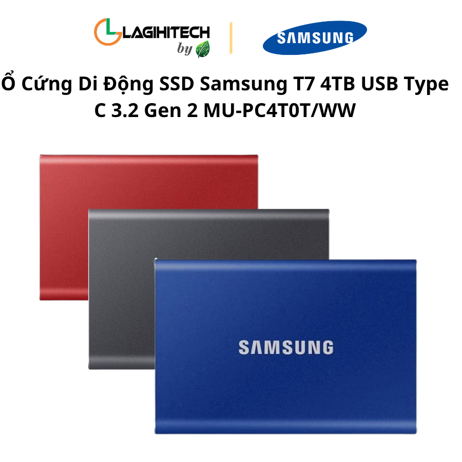 o cung di dong ssd samsung t7 4tb usb Type C 3.2 Gen 2 MU-PC4T0T:WW h1