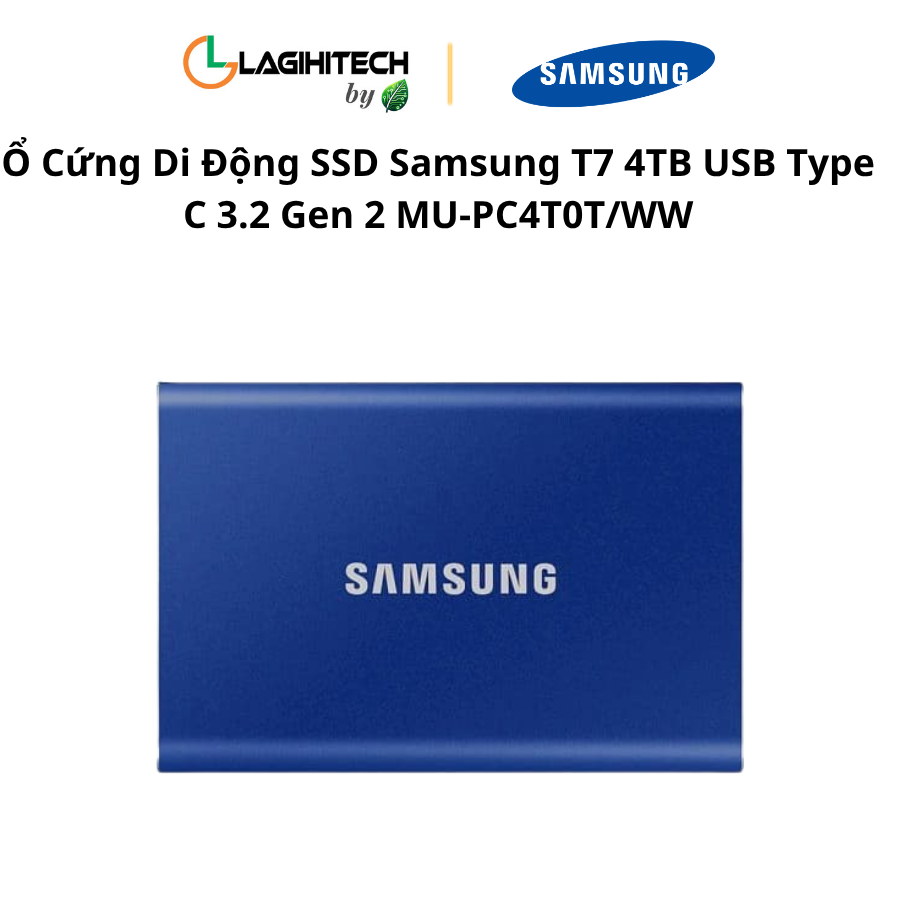 o cung di dong ssd samsung t7 4tb usb Type C 3.2 Gen 2 MU-PC4T0T:WW h4