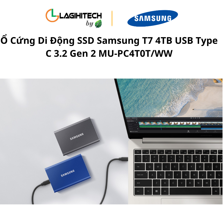 o cung di dong ssd samsung t7 4tb usb Type C 3.2 Gen 2 MU-PC4T0T:WW h8