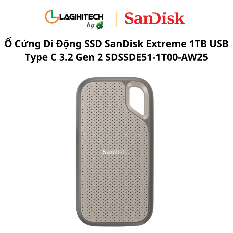 o cung di dong ssd sandisk extreme 1tb usb type c 3.2 gen 2 SDSSDE51-1T00-AW25 h1