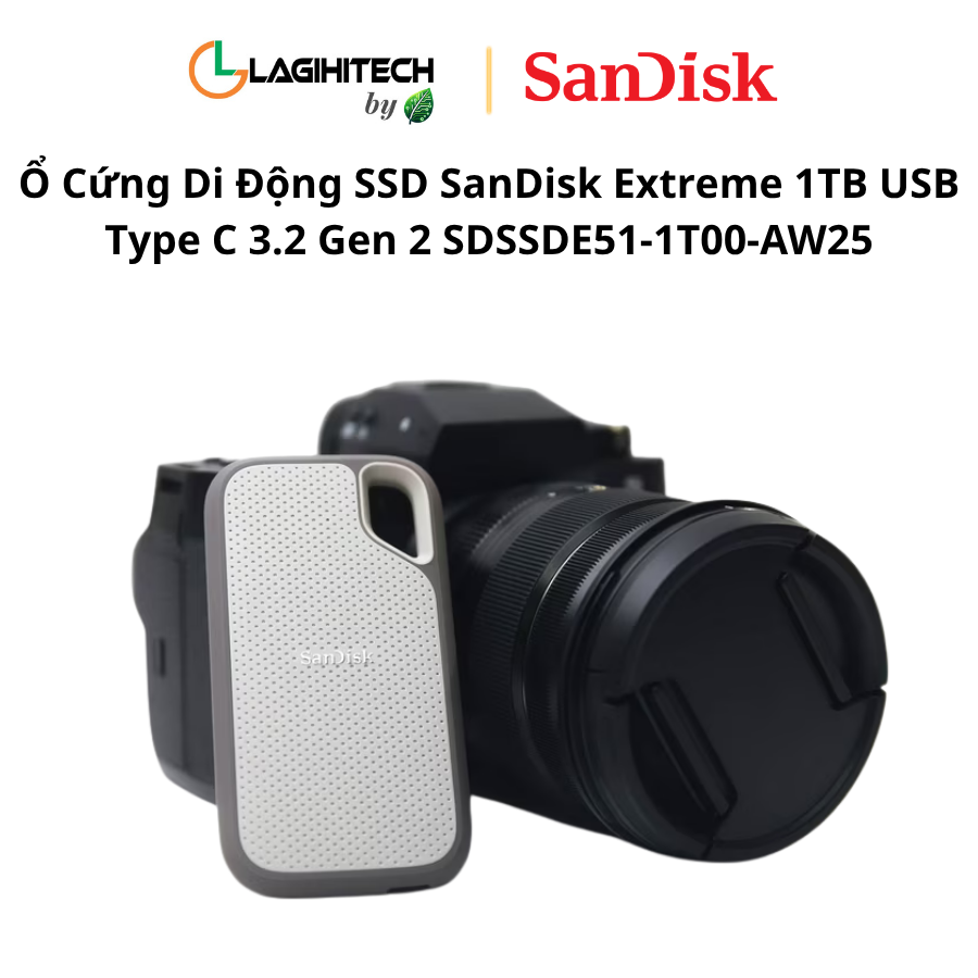 o cung di dong ssd sandisk extreme 1tb usb type c 3.2 gen 2 SDSSDE51-1T00-AW25 h2