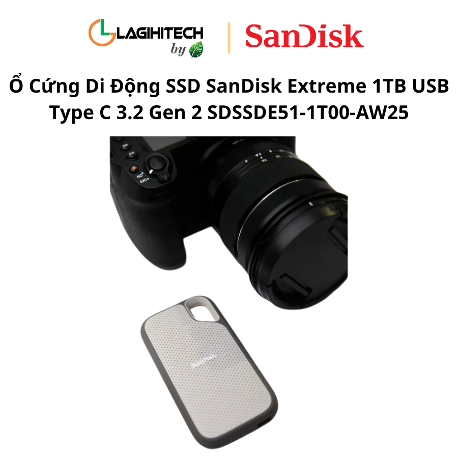 o cung di dong ssd sandisk extreme 1tb usb type c 3.2 gen 2 SDSSDE51-1T00-AW25 h3