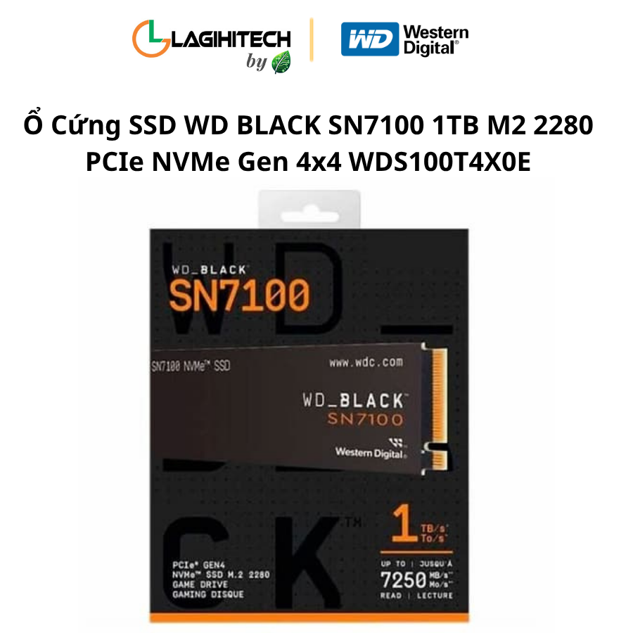 o cung ssd wd black sn7100 1tb m2 2280 pcie nvme gen 4x4 WDS100T4X0E h3