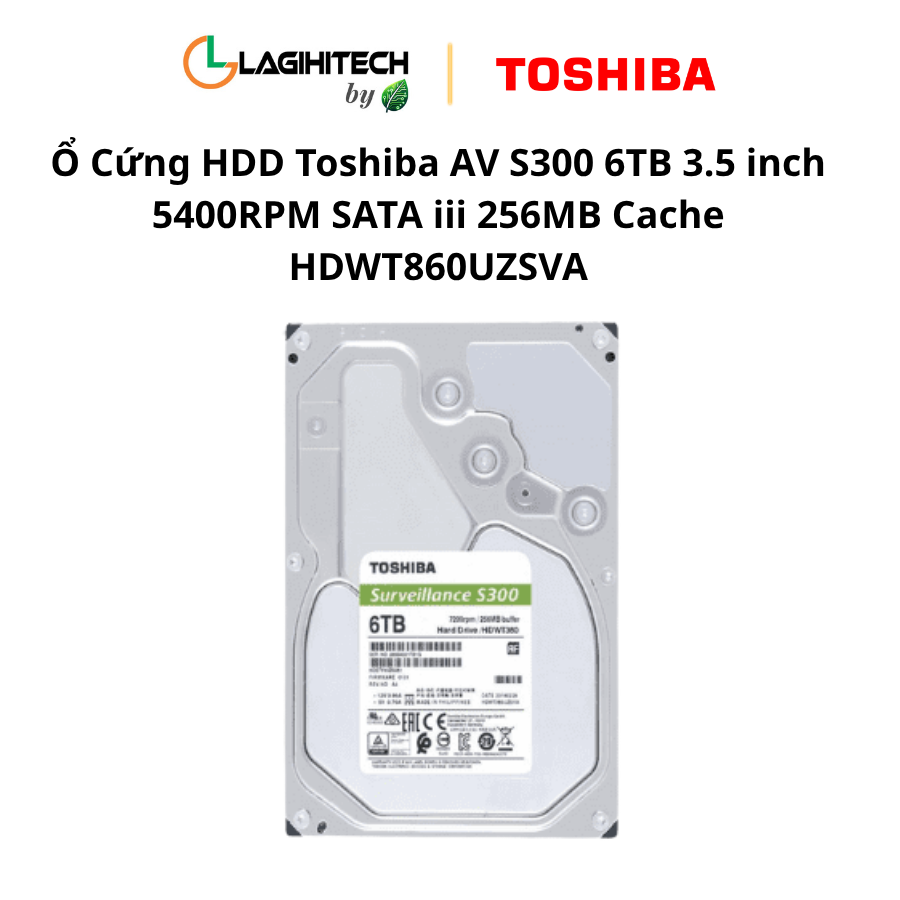 o cung hdd toshiba av s300 6tb inch 5400RPM SATA iii 256MB Cache HDWT860UZSVA h2