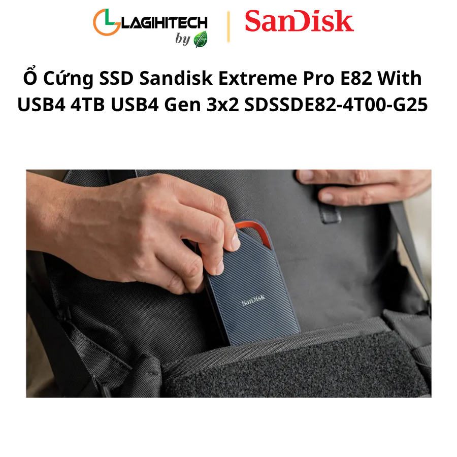 o cung ssd sandisk extreme pro e82 with usb4 4tb usb4 gen 3x2 SDSSDE82-4T00-G25 h6