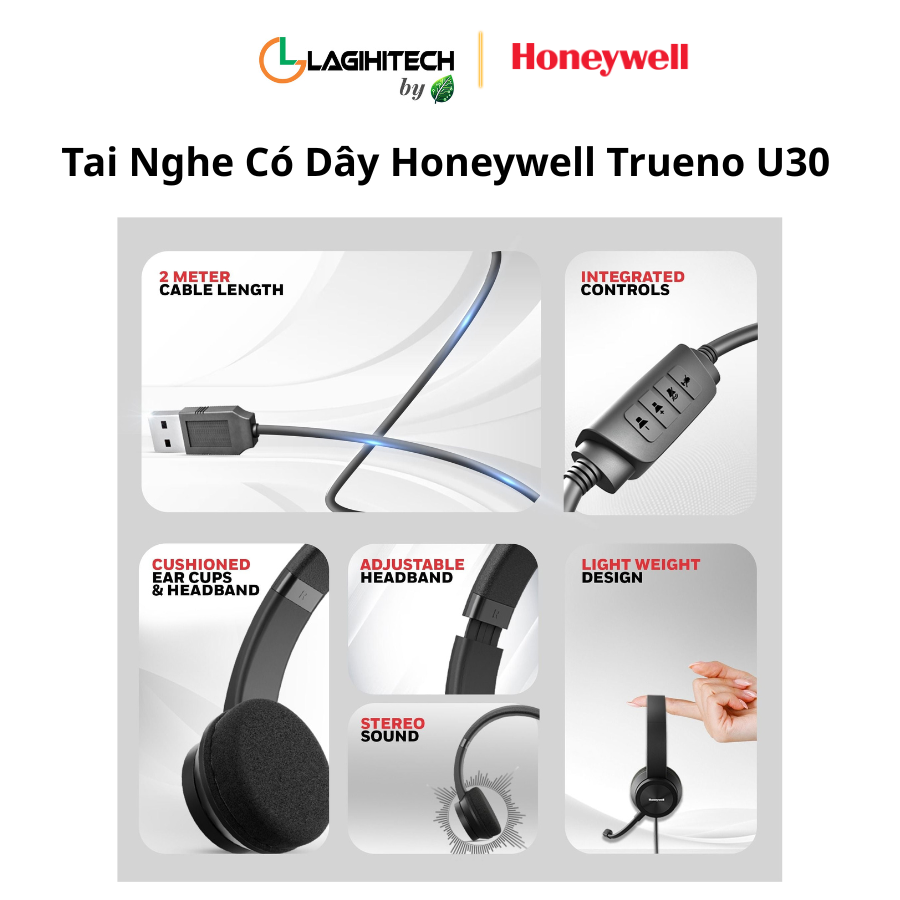 tai nghe co day honeywell trueno u30 h5