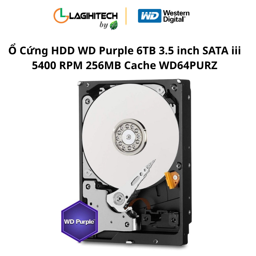 o cung hdd wd purple 6tb 3.5 inch sata iii 5400 rpm 256mb cache wd64purz h3