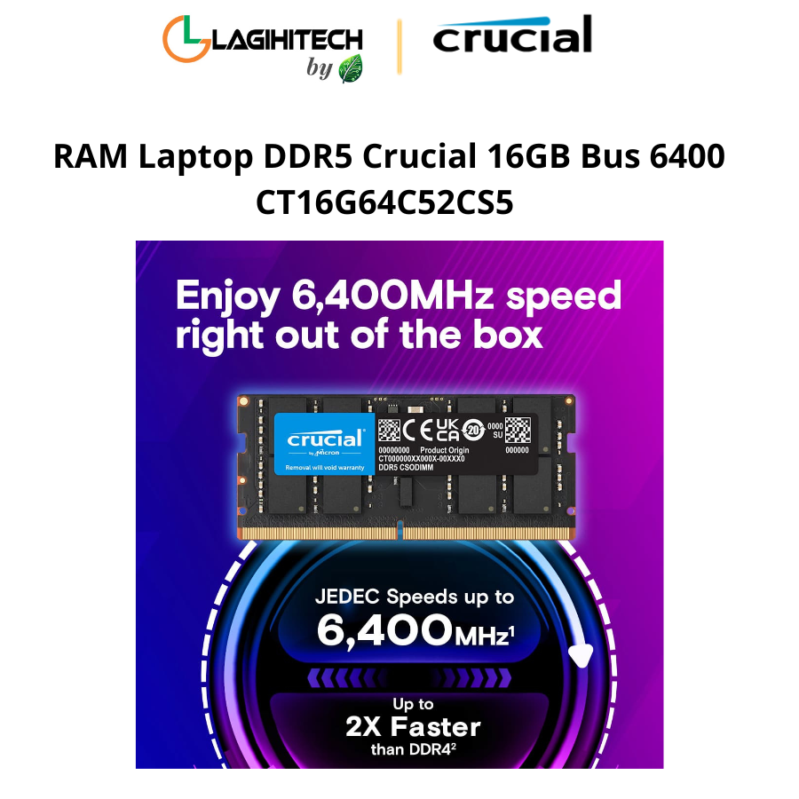 ram laptop ddr5 crucial 16gb bus 6400 CT16G64C52CS5 h4