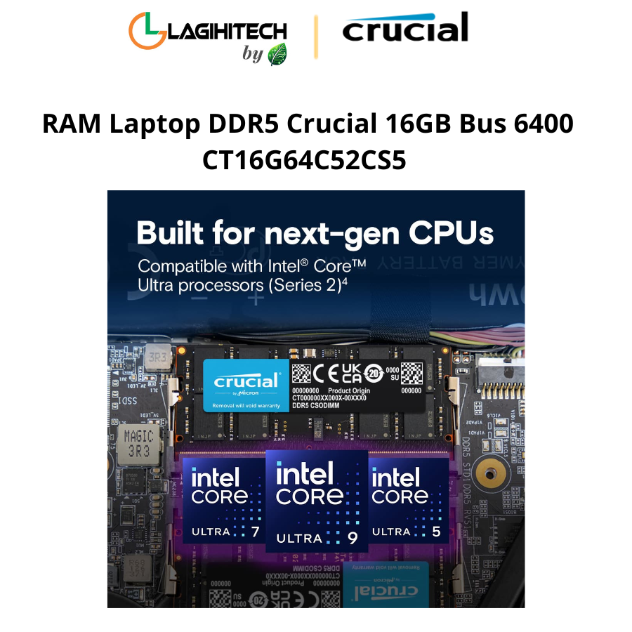 ram laptop ddr5 crucial 16gb bus 6400 CT16G64C52CS5 h5