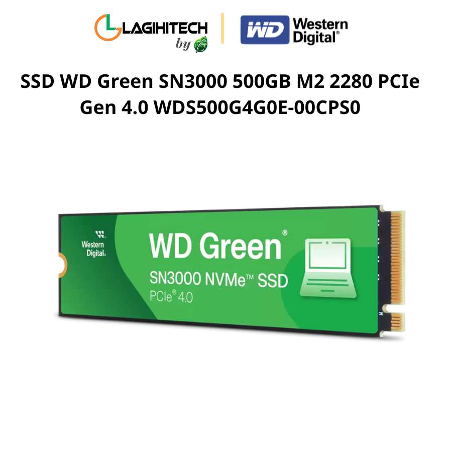 ssd wd green sn3000 500gb m2 2280 pcle gen 4.0 wds500g4g0e-00cps0 h1
