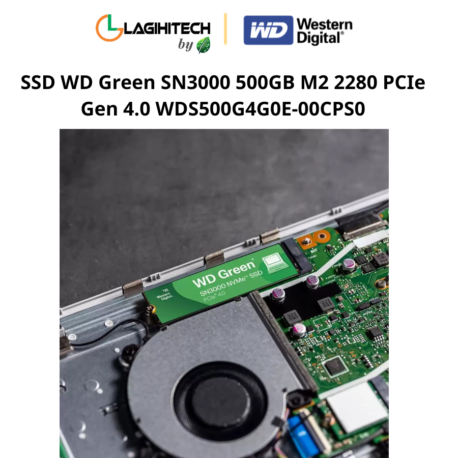 ssd wd green sn3000 500gb m2 2280 pcle gen 4.0 wds500g4g0e-00cps0 h2