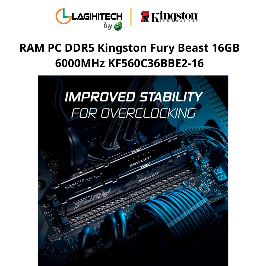 ram pc ddr5 kingston fury beast 16gb 6000MHz KF560C36BBE2-16 h4