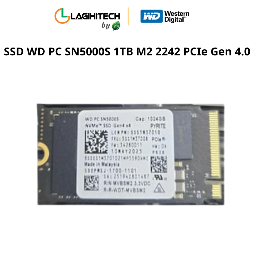 ssd wd pc sn5000s 1tb m2 2242 pcie gen 4.0 h1