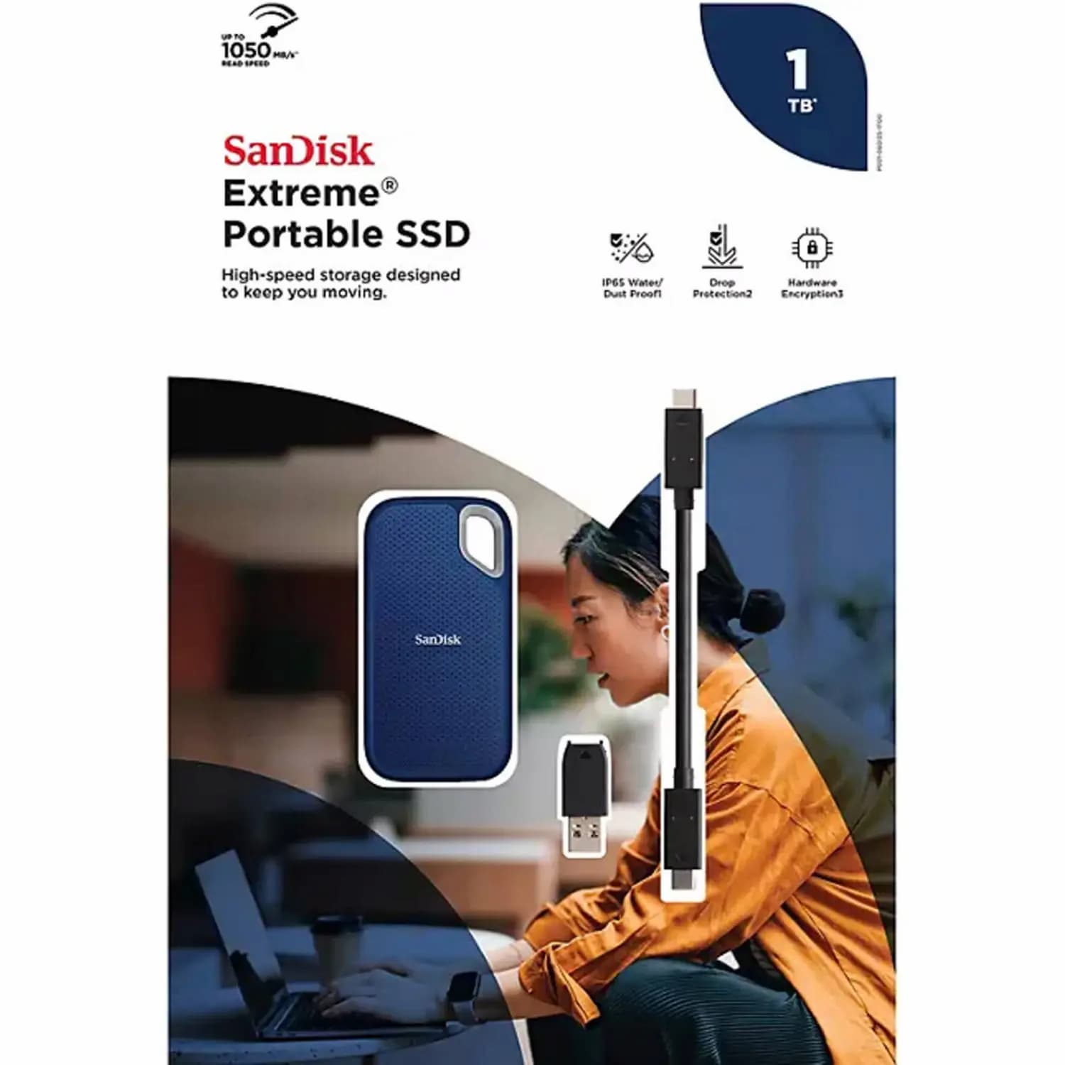 SSD Sandisk Extreme E53 1TB USB Type C 3.2 Gen 2 SDSSDE53-1T00-ASRB hinh 3