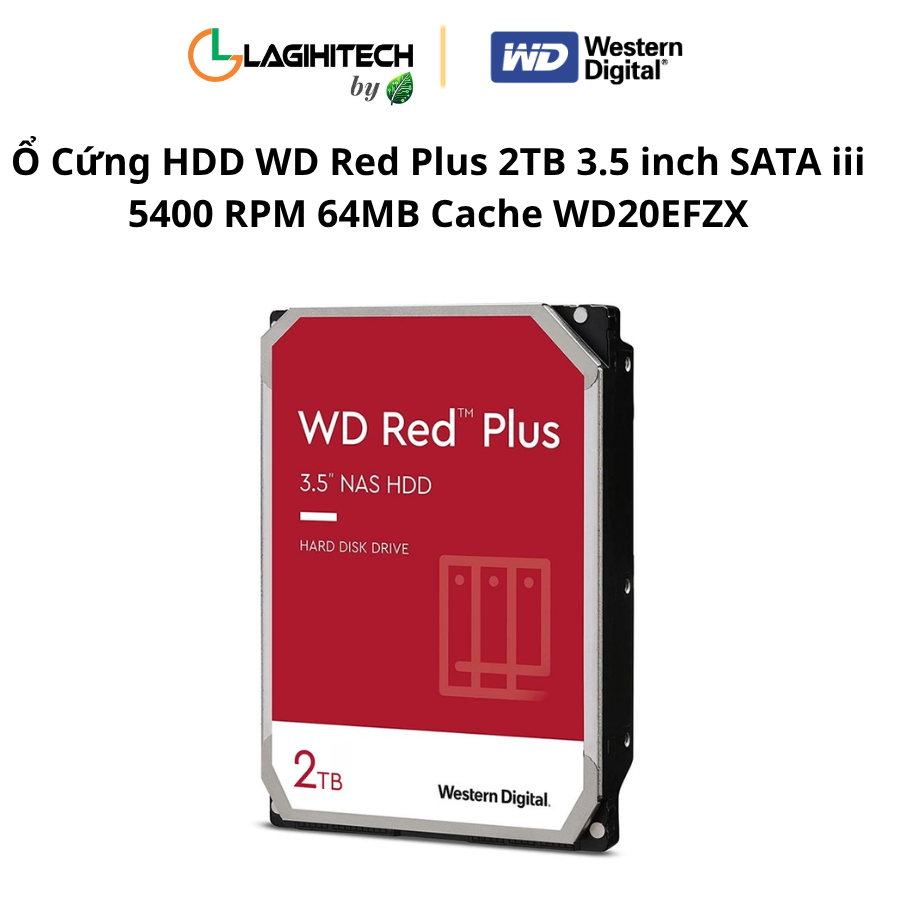 o cung hdd wd red plus 2tb 3.5 inch sata iii 5400 rpm 64mb cache wd20efzx h1