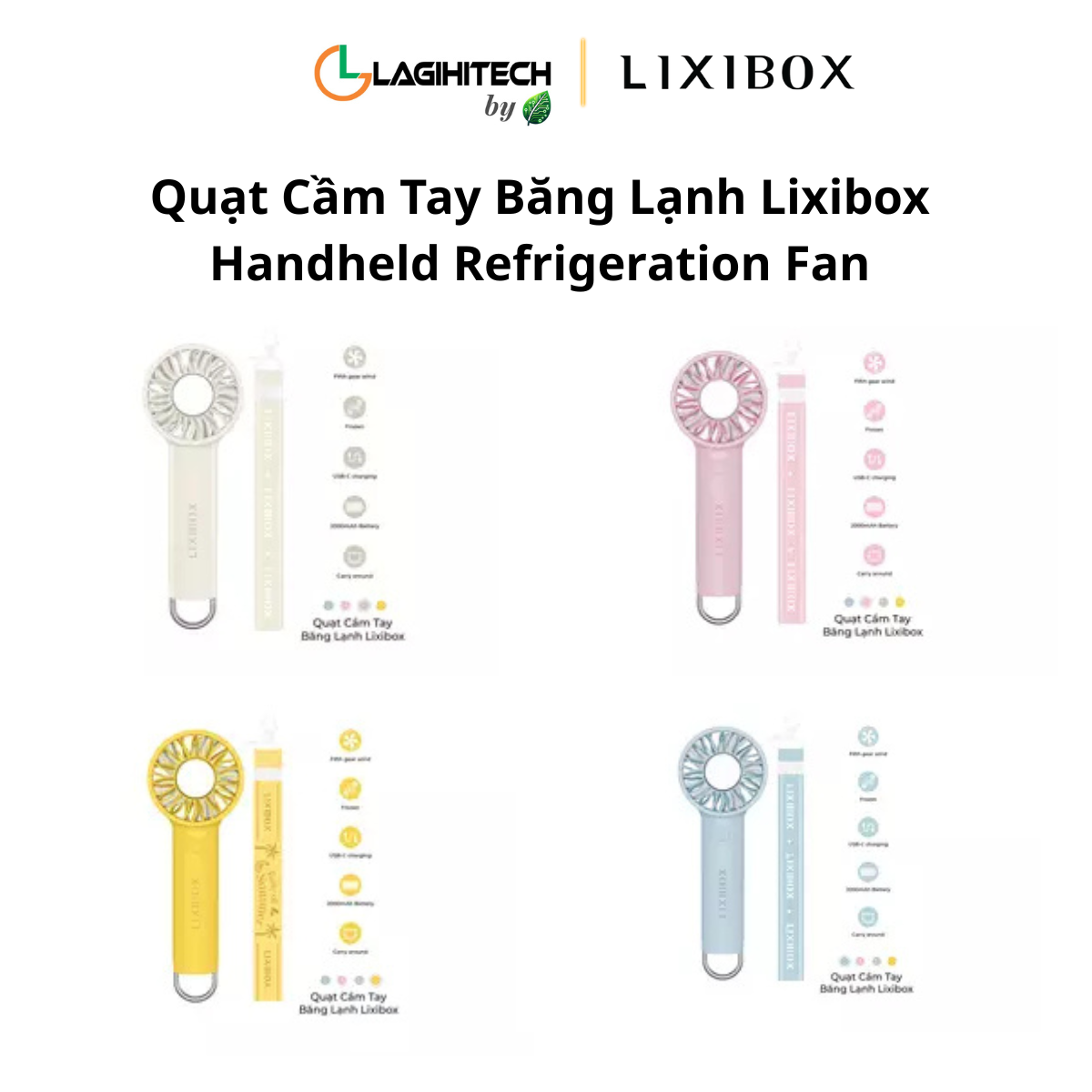 quat cam tay bang lanh lixibox handheld refrigeration fan h4