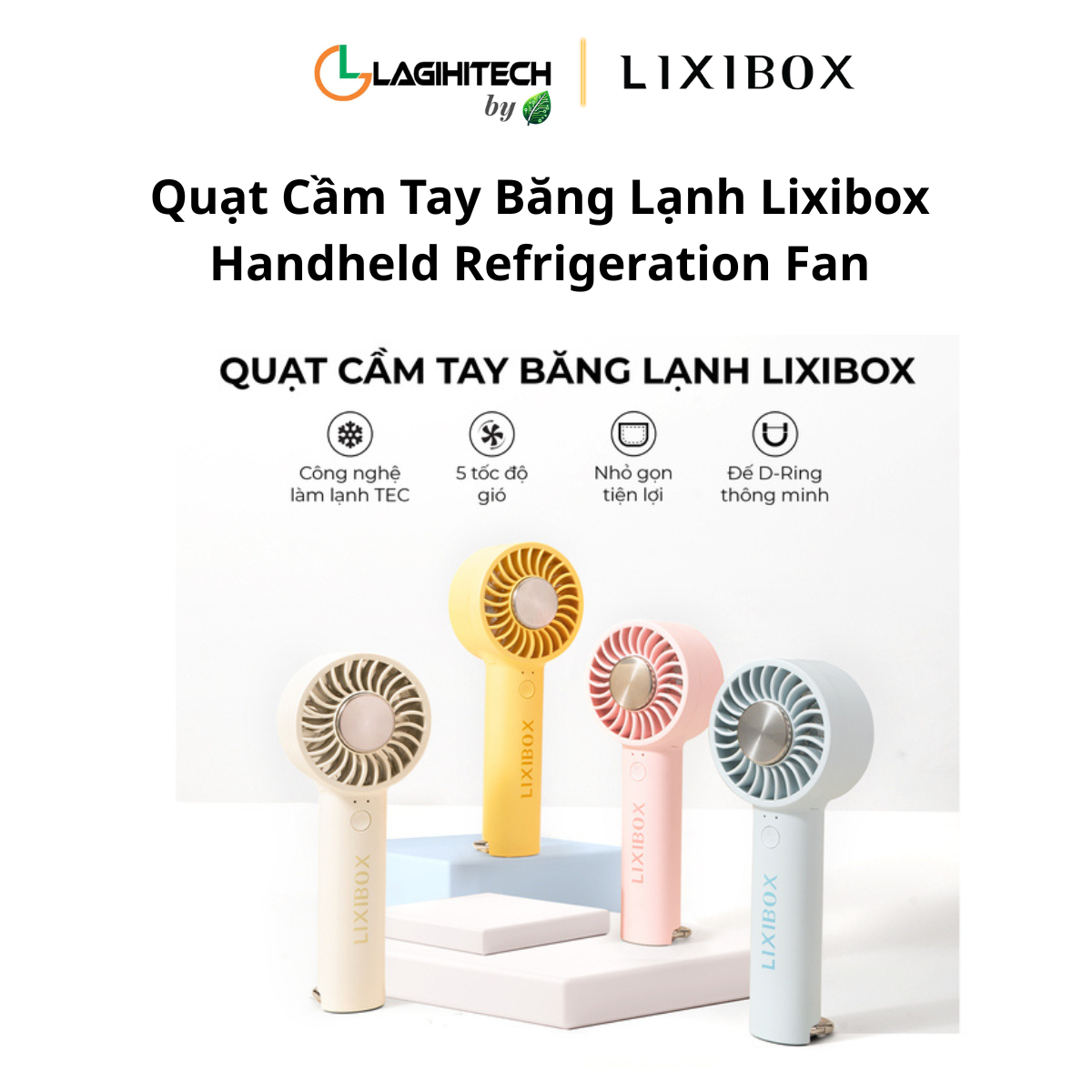 quat cam tay bang lanh lixibox handheld refrigeration fan h8