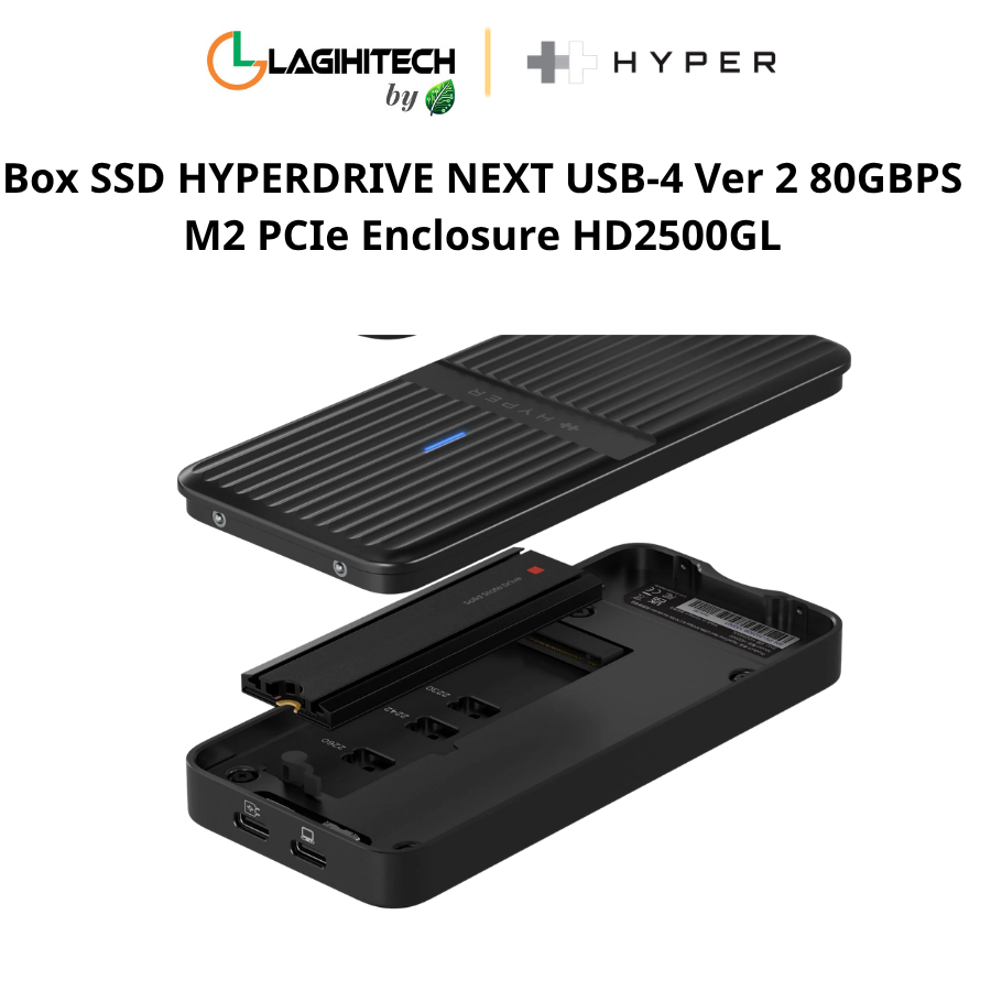 box ssd hyperdrive next usb 4 ver 2 80gbps m2 pcle enclosure hd2500gl h2